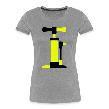 Graphique de pompe à air pour vélo - T-shirt bio Premium Femme - gris chiné - Devant - Mia (176cm)