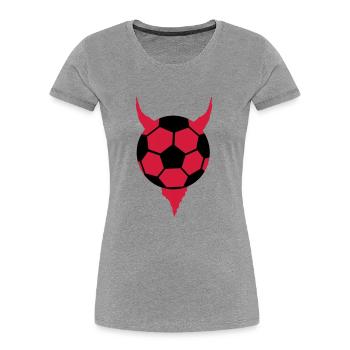 football_2 - T-shirt bio Premium Femme - gris chiné - Devant - Mia (176cm)