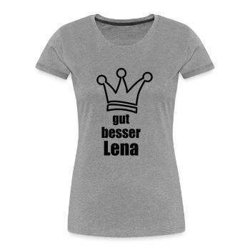 Lena - Frauen Premium Bio T-Shirt - Grau meliert - Vorne - Mia (176cm)