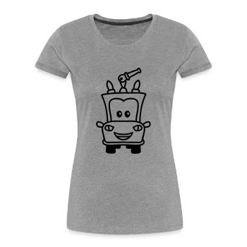 fire_truck - T-shirt bio Premium Femme - gris chiné - Devant - Mia (176cm)