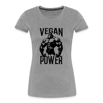 Gorilla Vegan Power - Women's Premium Organic T-Shirt - heather grey - Front - Mia (176cm)