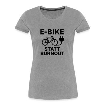 Fahrrad E-Bike Radsport Design - Frauen Premium Bio T-Shirt - Grau meliert - Vorne - Mia (176cm)