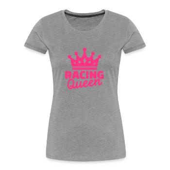 Autorennen - Frauen Premium Bio T-Shirt - Grau meliert - Vorne - Mia (176cm)