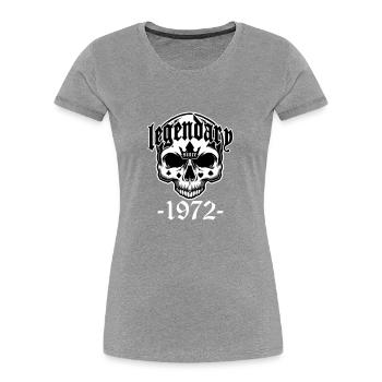 Colors can be changed | Legendary since 1972 - Women's Premium Organic T-Shirt - heather grey - Front - Mia (176cm)