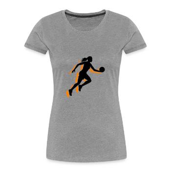 Basketball Player Symbol Basketball Player Woman - Women's Premium Organic T-Shirt - heather grey - Front - Mia (176cm)