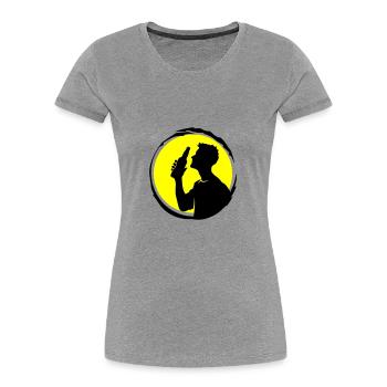 Bière buvant silhouette fête - T-shirt bio Premium Femme - gris chiné - Devant - Mia (176cm)
