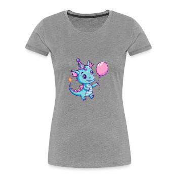 Drache Geburtstag Baby - Frauen Premium Bio T-Shirt - Grau meliert - Vorne - Mia (176cm)