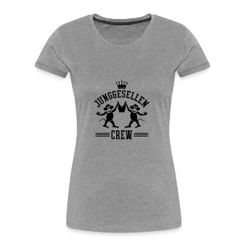 Junggesellen Crew Jga Witzig Bier - Frauen Premium Bio T-Shirt - Grau meliert - Vorne - Mia (176cm)