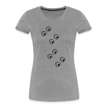 Hufabdrücke Pferdehuf - Frauen Premium Bio T-Shirt - Grau meliert - Vorne - Mia (176cm)