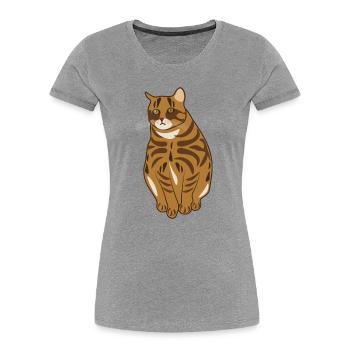 Landrassen-Katze - Frauen Premium Bio T-Shirt - Grau meliert - Vorne - Mia (176cm)