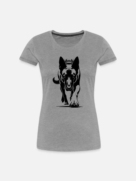 Hollandse Herder - Frauen Premium Bio T-Shirt - Grau meliert