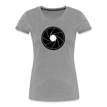 Aperture Spiral Black & White - Women's Premium Organic T-Shirt - heather grey - Front - Mia (176cm)