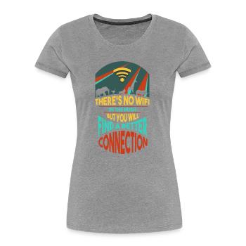 Safari Afrique Serengeti faune et savane animaux - T-shirt bio Premium Femme - gris chiné - Devant - Mia (176cm)