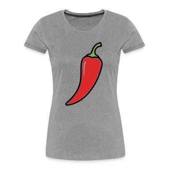 Chili Pepper Hot Comic - Women's Premium Organic T-Shirt - heather grey - Front - Mia (176cm)