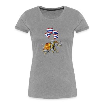 Thailand Elefant - Frauen Premium Bio T-Shirt - Grau meliert - Vorne - Mia (176cm)
