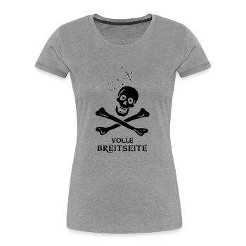 ~ ~ Full Broadside - Women's Premium Organic T-Shirt - heather grey - Front - Mia (176cm)