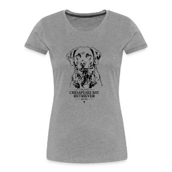 Chesapeake Bay Retriever Mom Hunde Hund Wilsigns - Frauen Premium Bio T-Shirt - Grau meliert - Vorne - Mia (176cm)