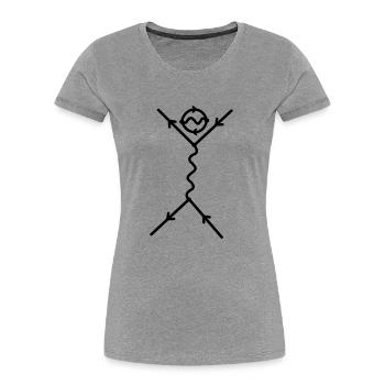 feyn-man - Frauen Premium Bio T-Shirt - Grau meliert - Vorne - Mia (176cm)