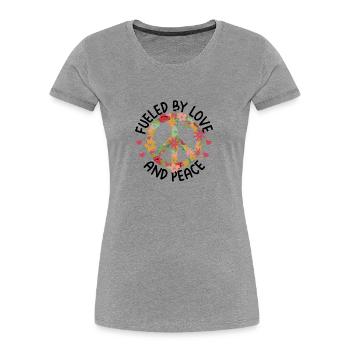 Hippy - Women's Premium Organic T-Shirt - heather grey - Front - Mia (176cm)