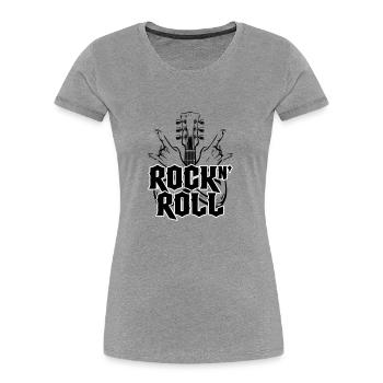 Rock And Roll | Les couleurs peuvent être changées - T-shirt bio Premium Femme - gris chiné - Devant - Mia (176cm)