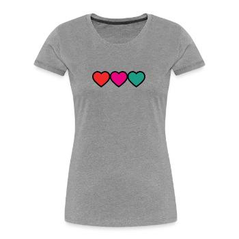 PAAR. VALENTINSTAG. HERZ. WEIHNACHTEN. GERADE VERHEIRATET. - Frauen Premium Bio T-Shirt - Grau meliert - Vorne - Mia (176cm)