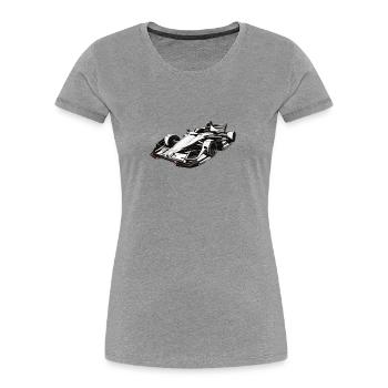 Motorsport Formel Design - Frauen Premium Bio T-Shirt - Grau meliert - Vorne - Mia (176cm)