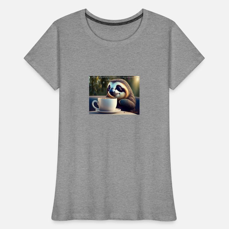 Caffeinated Sloth Frauen Premium Bio T-Shirt