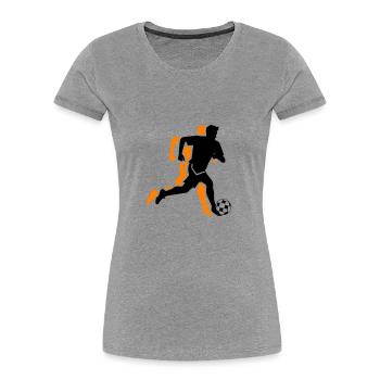 Fussballer Symbol Fussball Spieler Mann - Frauen Premium Bio T-Shirt - Grau meliert - Vorne - Mia (176cm)