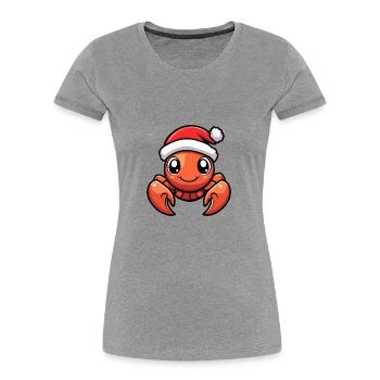 Hummer Krebs Weihnachten Christmas - Frauen Premium Bio T-Shirt - Grau meliert - Vorne - Mia (176cm)