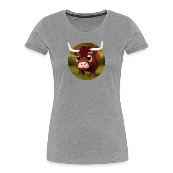 Baby water buffalo - Women's Premium Organic T-Shirt - heather grey - Front - Mia (176cm)