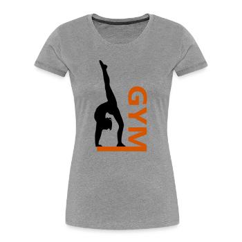 Gymnastik - Frauen Premium Bio T-Shirt - Grau meliert - Vorne - Mia (176cm)