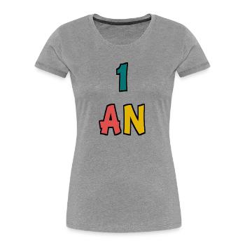 1. 1 year. 1st ANNIVERSARY. 1 YEAR ANNIVERSARY - Women's Premium Organic T-Shirt - heather grey - Front - Mia (176cm)