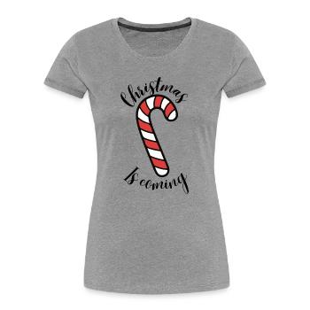 Candy Canes Illustration - Women's Premium Organic T-Shirt - heather grey - Front - Mia (176cm)