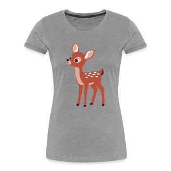 Style minimaliste curieux et curieux - T-shirt bio Premium Femme - gris chiné - Devant - Mia (176cm)