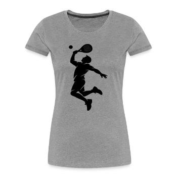 Herren-Padel-Smash - Frauen Premium Bio T-Shirt - Grau meliert - Vorne - Mia (176cm)
