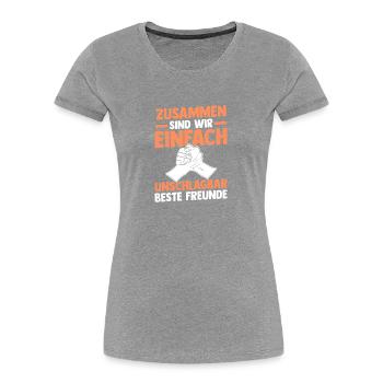 Beste Freunde - Frauen Premium Bio T-Shirt - Grau meliert - Vorne - Mia (176cm)