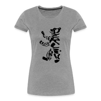 Berliner Bär 2 - Frauen Premium Bio T-Shirt - Grau meliert - Vorne - Mia (176cm)