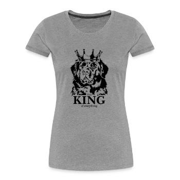 Terre-Neuve Roi de tout ce qui dit chiens - T-shirt bio Premium Femme - gris chiné - Devant - Mia (176cm)