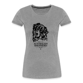 Australian Shepherd Mom Dog Dog Wilsigns - Women's Premium Organic T-Shirt - heather grey - Front - Mia (176cm)