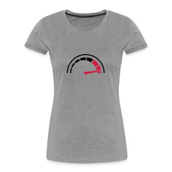 Tacho Schnell Rasen - Frauen Premium Bio T-Shirt - Grau meliert - Vorne - Mia (176cm)