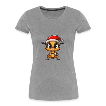 Ant Christmas - Women's Premium Organic T-Shirt - heather grey - Front - Mia (176cm)