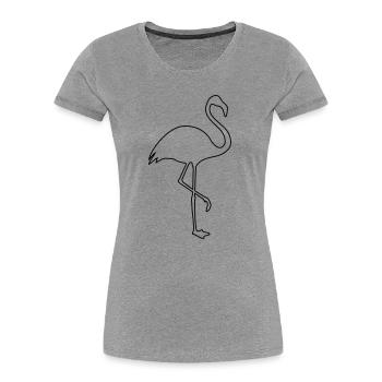 Flamingo silhouette summer sun beach - Women's Premium Organic T-Shirt - heather grey - Front - Mia (176cm)