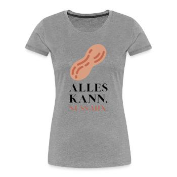 Alles kann Nuss Mix - Frauen Premium Bio T-Shirt - Grau meliert - Vorne - Mia (176cm)
