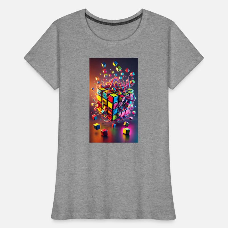 Color Explosion Cube Women's Premium Organic T-Shirt