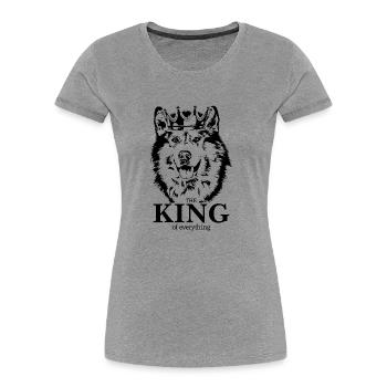 ALASKAN MALAMUTE Roi de tout Chiens Wilsigns - T-shirt bio Premium Femme - gris chiné - Devant - Mia (176cm)