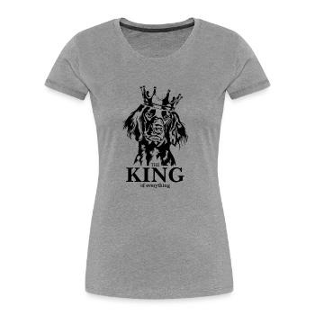 Grosser Münsterländer King of everything Wilsigns - Frauen Premium Bio T-Shirt - Grau meliert - Vorne - Mia (176cm)