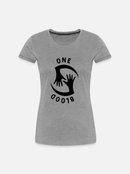 Freunde - One Blood - Frauen Premium Bio T-Shirt - Grau meliert