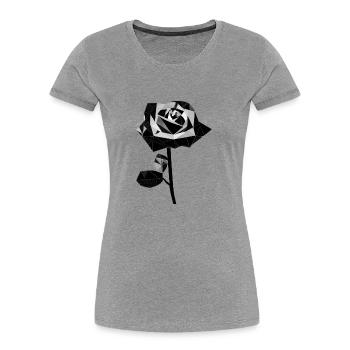 Polygone schwarze Rose - Frauen Premium Bio T-Shirt - Grau meliert - Vorne - Mia (176cm)