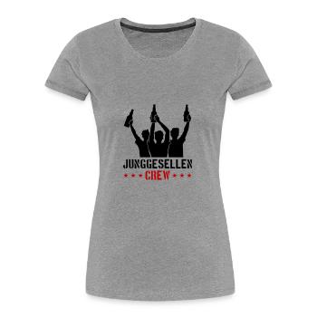 Junggesellenabschied Crew Jga Junggesellen - Frauen Premium Bio T-Shirt - Grau meliert - Vorne - Mia (176cm)