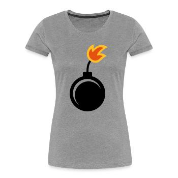 Bombe - T-shirt bio Premium Femme - gris chiné - Devant - Mia (176cm)